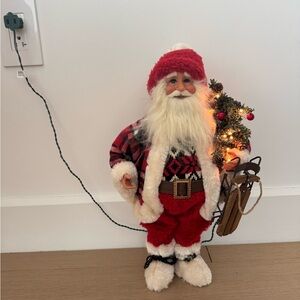 Karen Didion Originals Red and White Santa with Lights